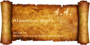 Alexovics Anett névjegykártya